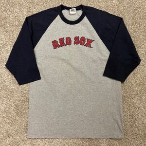 Vintage Lee 2006 Boston Red Sox Shirt Mens Large Gray Red Raglan David Ortiz #34